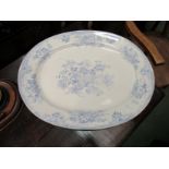 Two late 19th Century blue and white meat plates