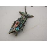 An articulated abalone shell fish design necklace a/f