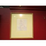 JOHN REAY; Watercolour wash of violinist, framed and glazed,