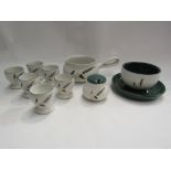 A selection of Denby Greenwheat including six egg cups,