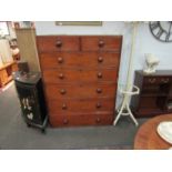 A Victorian mahogany chest of seven drawers,