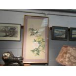 Four framed and glazed Japanese prints/watercolours,