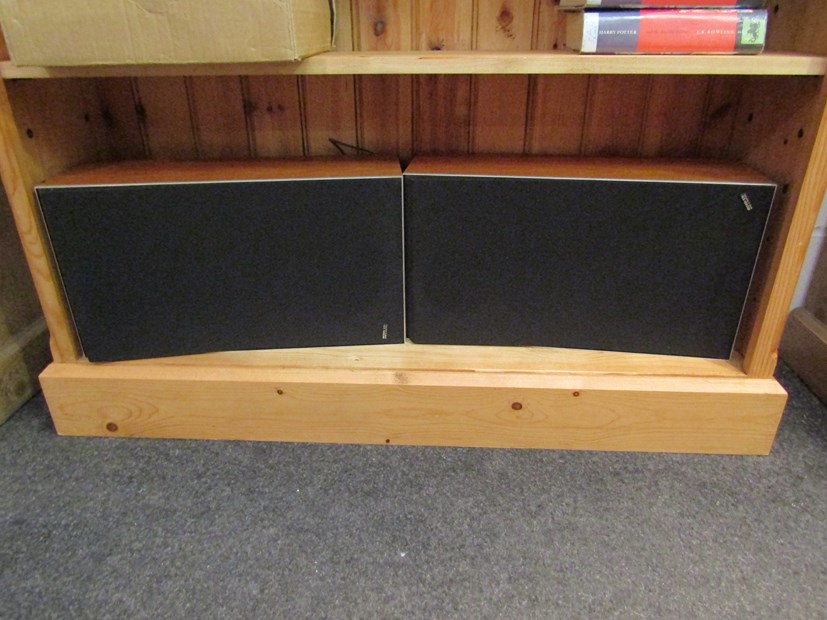 A pair of Bang and Olufsen Beovox S35 speakers