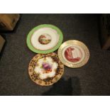 Two various Derby porcelain scenic plates "View on the River Trent from Donington Park,