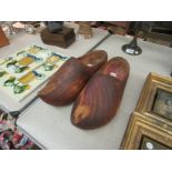 A pair of wooden clogs