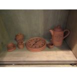 A selection of Henry Watson kitchen items including coffee pot, clock, mustard,