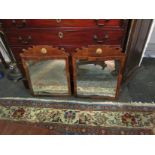 A pair of Regency mahogany fretwork wall mirrors