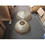 Two vintage light shades,