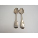 A pair of early Victorian silver Fiddle pattern tablespoons, London 1839, By May Chawner,