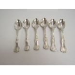 A set of six Elizabeth II silver King's pattern tea spoons. Sheffield 1960 & 1961.