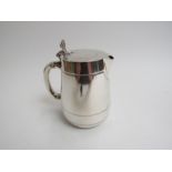 A Victorian Linley & Hodd (Richard Hodd I & William Linley) silver hot water pot, banded engraving,