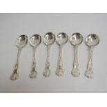 A set of six Elizabeth II silver King's pattern fruit spoons. Sheffield 1971.