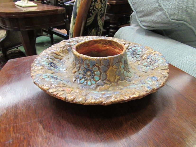 A glazed pottery pebble effect centre bowl,