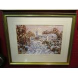 BENJAMIN RIPPER: Winter at Carbrooke, gouache, gilt framed and glazed, 28cm x 42cm,