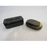 Two Victorian snuff boxes including horn example