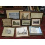 A collection of Norwich engravings, maps, photos and prints, including Norfolk & Norwich Hospital,