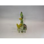 Mixed porcelain and pottery bird figures including Grafton yellow chicken (6)