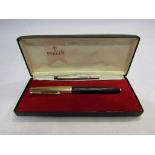 A cased Parker fountain pen with 14k nib