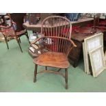 A 19th Century Windsor chair with elm seat,