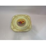 A Royal Worcester plate, hand-painted central panel depicting fruit signed by Townsend,