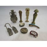 Miscellaneous items including seals, snake brooch,