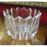 An Orrefors style glass 14 point fleur bowl,
