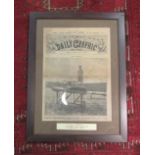 A framed and glazed Daily Graphic magazine depicting Bleriot aircraft 1909,