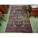A circa 1880's Persian country house tree of life rug, heavily worn,
