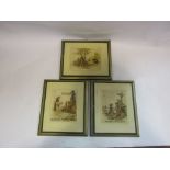 A set of three comical German dog prints,