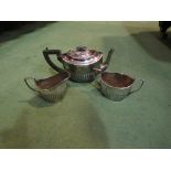 A silver plated teapot,