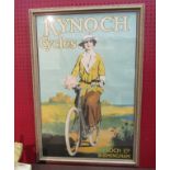 Vintage poster Kynoch Cycles, framed and glazed,