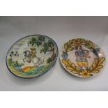 Two polychrome Delft plates