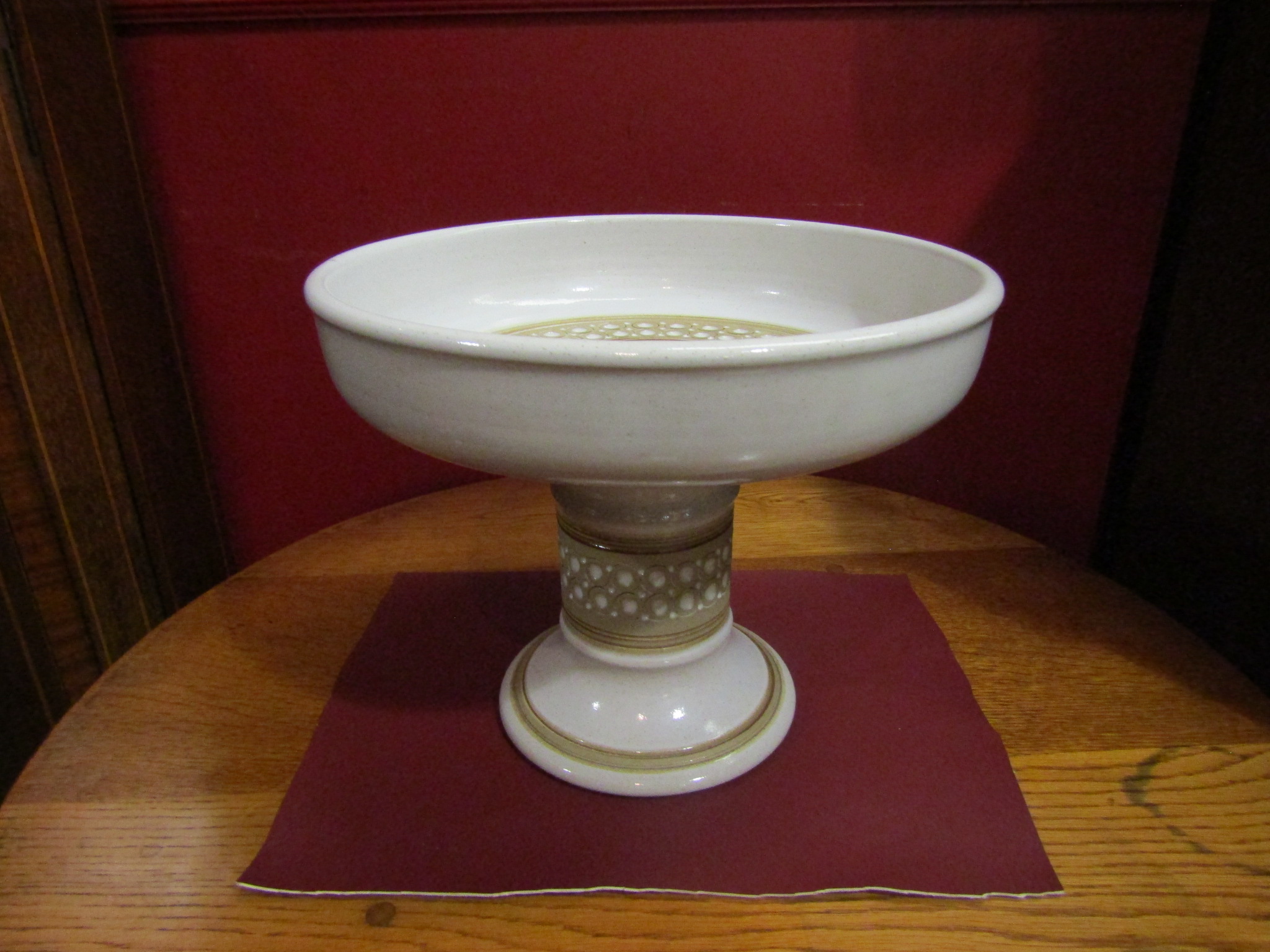 A Jersey Pottery bowl with pedestal stand,