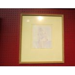 JOHN REAY: Watercolour wash of violinist, framed and glazed,