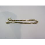A 9ct gold bracelet, 16cm long a/f, 2.