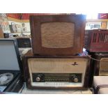 Two vintage wooden cased radios to include Philips 2136 and Normende 9015