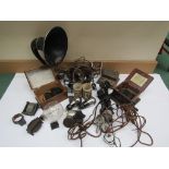 A collection valves, speaker horn, radio parts,