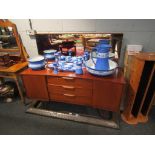 A retro 1960's teak dressing sideboard with mirror back,