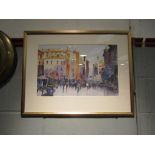 BRIAN WILLIS: Watercolour entitled "Spanish Steps", framed and glazed,