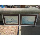ELIZABETH GRAY: (XX) A pair of prints of mallards in flight and pheasants in valley, signed,