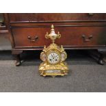 A late 19th Century French ormolu mantel clock with Japy Frere movement,