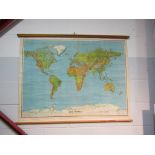 A coloured Philips Graphic Relief Map of the World