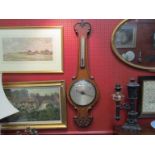A late 19th Century banjo barometer by H Slape, 61 High St, Camden Town. 104cm length.