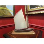 A 1930's table lamp in the form of a ship