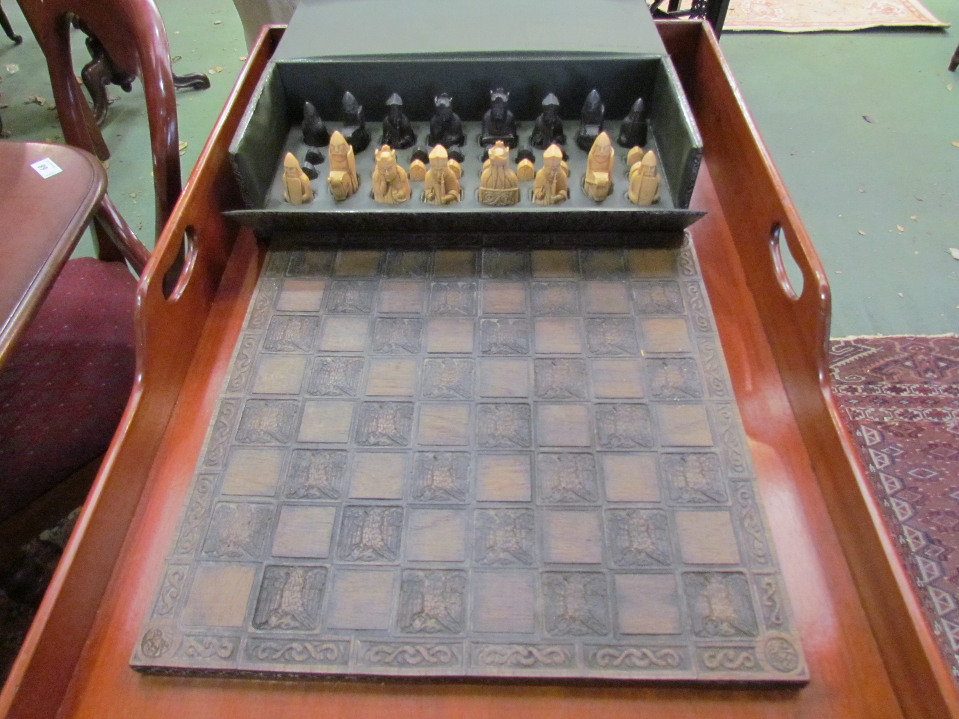A resin copy of the Lewis chess set,