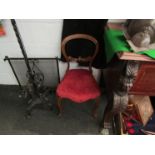 Three balloon back chairs on cabriole legs