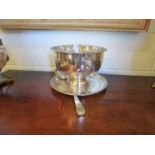 A quantity of silver plate including punch bowl, tray,