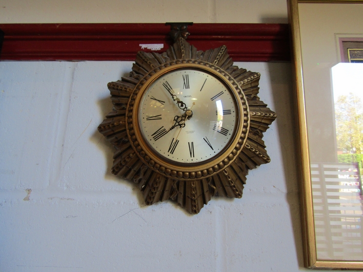 Two Smith retro sunburst clocks - Image 2 of 2