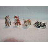 Four Royal Crown Derby kittens,