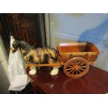 A Staffordshire Token pottery horse and cart